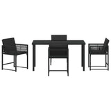 Garden Dining Set 5 pcs Black Poly Rattan 3380746