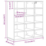 Shoe Cabinet Sonoma Oak 77.5 x 30 x 83.5 cm Engineered Wood 808723