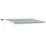 Manual Retractable Awning with LEDs Green and White 4 x 2 m 3419245