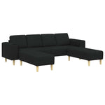Sofa Set 3 pcs Black Fabric 3335114