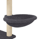 Cat Tree with Sisal Scratching Posts Dark Grey 153 cm 172117