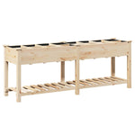 Garden Planter Beige 203.5 x 53 x 76.5 cm Solid fir wood 42006582
