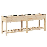 Garden Planter Beige 203.5 x 53 x 76.5 cm Solid fir wood 42006582