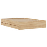 Bed Frame with Drawers without Mattress Sonoma Oak 120x190 cm Small Double 3207317