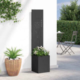 Garden Privacy Screen Black 32 x 32 x 150 cm Cold-rolled steel 876385
