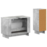 2 Piece Bathroom Cabinet Set EDE Concrete Grey Engineered Wood 3417660