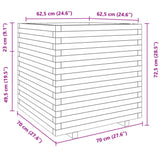 Garden Planter Wax Brown 70x70x72.5 cm Solid Wood Pine 3282586
