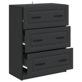 Drawer Cabinet Black 66 x 34.5 x 87 cm Engineered Wood 895756
