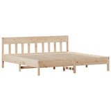 ZNTS Bookcase Bed without Mattress 180x200 cm Super King Solid Wood Pine 3323173