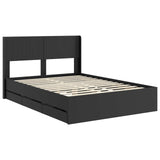 Bed Frame with Storage and Headboard Black 150 x 200 cm 3414294