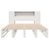 Bookcase Bed without Mattress White 135x190 cm Double Solid Wood 3323894