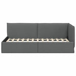 Corner Bed Frame with Headboard Dark grey 80 x 200 cm Fabric 42016448