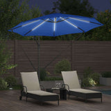 Umbrella 294 x 294 x 248 cm Polyester and Aluminium Azurblau 42003388