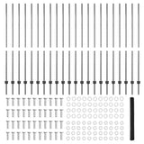 Welded Wire Fence 50 x 1.5 m PVC-Coated Steel Grey Mesh 3336906
