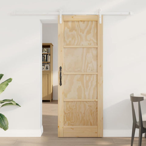Sliding Door Manual Natural and white 73.5 x 198.5 cm 3333242