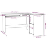 L-Shaped Corner Desk High Gloss Black 120x140x75 cm Engineered Wood 800754