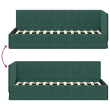 Corner Bed Frame Dark Green 80 cm x 200 cm Velvet 42016289