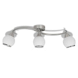 Ceiling Lamp with Glass Shades on Waving Rail for 3 E14 Bulb 240986