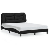 Bed Frame with LED without Mattress "Hvar" Black and White 120x200 cm 3213925