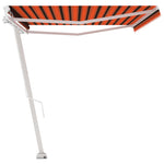 ZNTS Freestanding Manual Retractable Awning 500x300 cm Orange/Brown 3069580