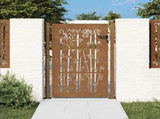 Garden Gate 100x125 cm Corten Steel Bamboo Design 153186
