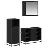 Bathroom Furniture Set with Door 3 pcs Old Wood Engineered Wood 3402491