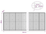 Gabion with 5 mm Wire and 5x10 cm Mesh 650x30x200 cm 3464695