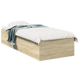 Bed Frame without Mattress Sonoma Oak 75x190 cm Small Single Engineered Wood 841988