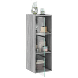 Wall Cabinet with Glass Doors Grey Sonoma 35x37x100 cm 836488