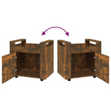 Desk Trolley Smoked Oak 60x45x60 cm Engineered Wood 816613