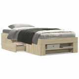 Bed Frame without Mattress Sonoma Oak 75x190 cm Small Single Engineered Wood 3295529