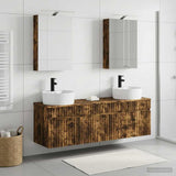 Bathroom Cabinet Set 5 pcs Smoked Oak Engineered Wood 3406595