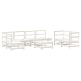 8 Piece Garden Lounge Set White Solid Wood Pine 3186453