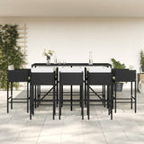 Garden Bar Set Black Poly Rattan Standard Footrest 3203937