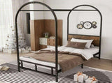 Metal bed, 3FT single bed 90x190cm, Durable and Sturdy, Canopy Twin Bed, Iron bed for adults & N604P283084B