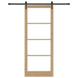 Sliding Door Natural and Black 93 x 232 cm 3332403