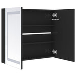 ZNTS LED Bathroom Mirror Cabinet Shining Black 80x12x68 cm 326512