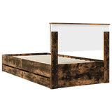 Bed Frame with Drawer Smoked Oak 100 x 200 cm Engineer Wood 3410739