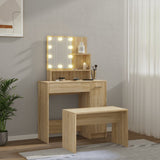 Dressing Table Set with LED Sonoma Oak Engineered Wood 3114117