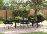 Garden Dining Set 7 pcs Black Powder-Coated Steel 3379189