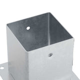 Post Bases Square 4 pcs Silver 121x121 mm Galvanised Steel 42000014