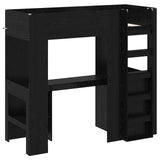 Loft Bed Frame with Desk Black Oak 75 x 190 cm Engineered Wood 3410428