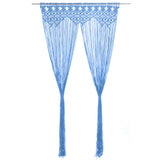 Macrame Curtain Blue 140x240 cm Cotton 323989