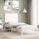 Bed Frame without Mattress White Single Solid Wood Pine 3193627