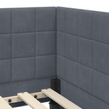 Corner Bed Frame with Headboard Dark Grey 80 cm x 200 cm Velvet 42016369