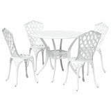 Garden Dining Set 5 pcs White Aluminium 3334710