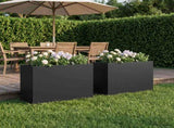 Garden Planter 2 pcs Black 50 x 20 x 40 cm Cold-rolled Steel 8005443