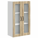 Wall Glass Cabinet PORTO Sonoma Oak 60 x 31 x 100 cm 885527