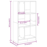 Bookcase Concrete Grey 57x28,5x107,5 cm Engineered Wood 848006