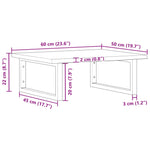 Basin Shelf Wall Mounted Steel and Solid Wood Oak 3302605